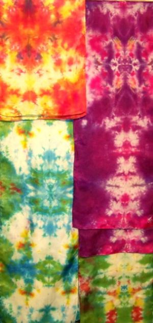 assorted small habotai scarves - rorschach designs